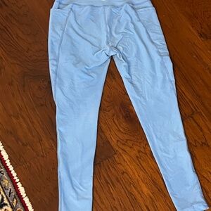 Beyond Yoga Spacedye Out of Pocket Midi Legging in Sky Blue Heather